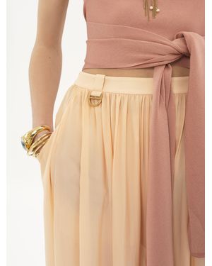 Chloé Fluid Pleated Pants In Silk Charmeuse - Natural