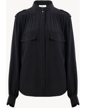 Chloé Gathered Blouse - Black