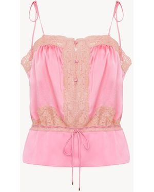 Chloé Drawstring Camisole Top - Pink