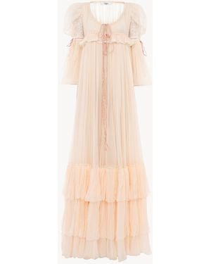 Chloé Oversized Long Ruffled Dress - Pink