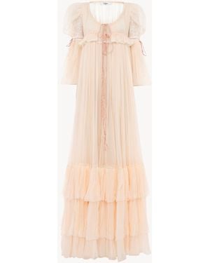 Chloé Oversized Long Ruffled Dress - Pink