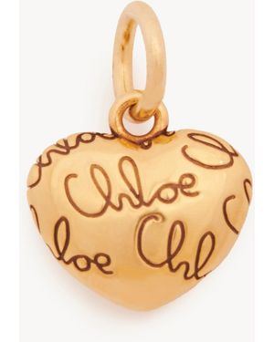 Chloé Charm Alphabet Heart Logo - Metallizzato