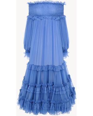 Chloé Off-The-Shoulder Long Dress - Blue