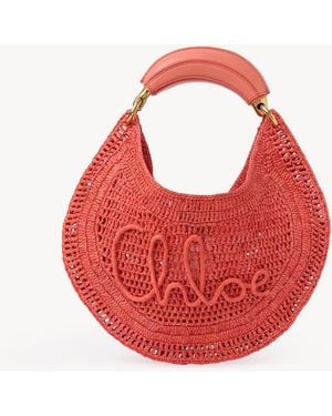 Chloé Summer Banana Hobo Bag Aus Gehäkelten Fasern - Rot