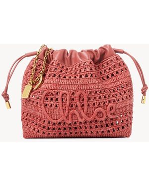 Chloé Mini Summer Banana Drawstring Shoulder Bag - Red