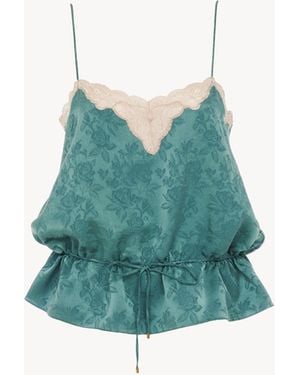 Chloé Drawstring Camisole Top - Blue