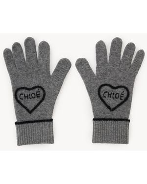 Chloé The Encoeur Gloves - Gray