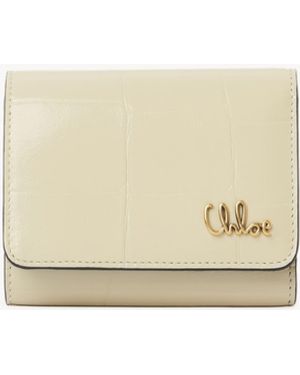 Chloé Portafoglio Trifold Piccolo Iconic - Neutro