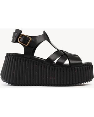 Chloé Nama Wedge Sandal - Black