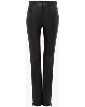 Chloé Schmal Geschnittene Hose Aus Leder - Schwarz