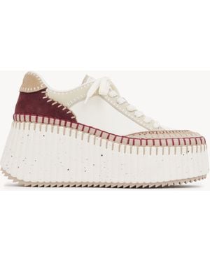 Chloé Nama Wedge Sneaker 100% Bovine Leather - Naturel