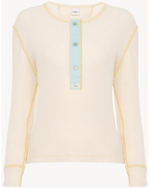 Chloé Fitted Henley Shirt - White