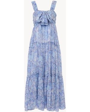 Chloé Tiered Long Dress - Blue