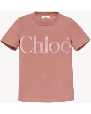 Chloé Camiseta Ajustada De Jersey De Algodón - Rosa