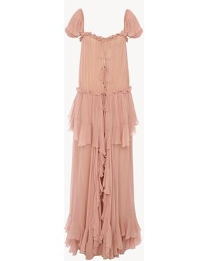 Chloé Long Ruffled Dress - Pink