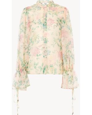 Chloé Puff-Sleeve Blouse - Natural