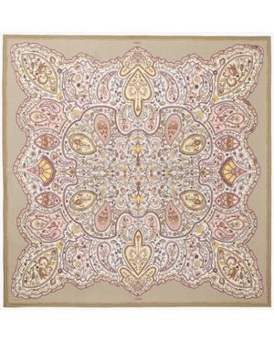 Chloé Quadratisches Chloé Paisley Halstuch aus Seidentwill - Natur