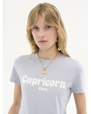 Chloé Baby Fit Capricorn T-shirt In Cotton Jersey - White