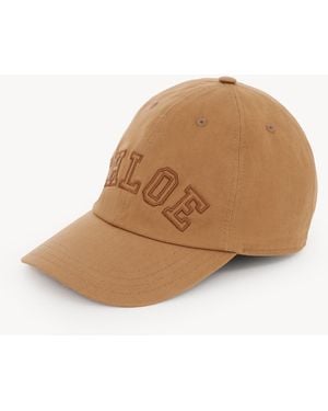 Chloé Casquette Signature En Coton - Marron