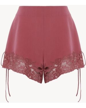 Chloé Shorts Stile Lingerie - Rosso