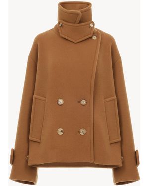 Chloé Oversized Short Coat - Brown