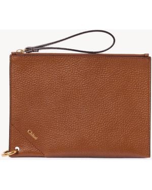 Chloé Spin Zipped Pouch - Brown