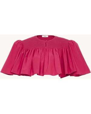 Chloé Gathered Cropped Top - Pink