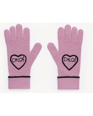 Chloé The Encoeur Gloves - Pink