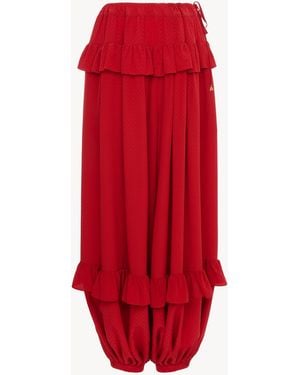 Chloé Fluid Ruffled Pants - Rood