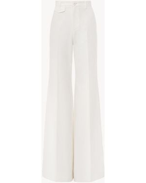 Chloé Pantaloni Svasati A Vita Alta - Bianco