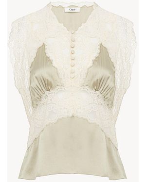 Chloé V-Neck Top - Natural