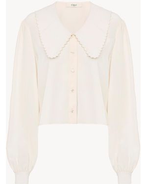 Chloé Puff-Sleeve Blouse - White