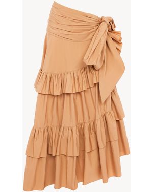 Chloé Ruffled Long Skirt - Natural
