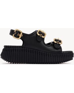 Chloé Nama Wedge Sandal - Black