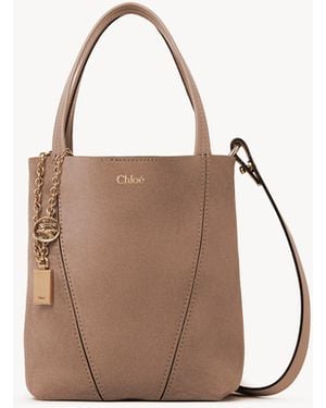 Chloé Bolso Tote Spin Pequeño De Ante - Multicolor