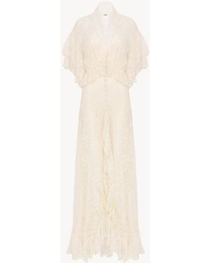 Chloé Long Ruffled Dress - Natural