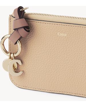 Chloé Alphabet Purse In Grained Leather - Natural