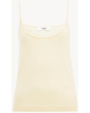 Chloé Thin-Strap Tank Top - Natural