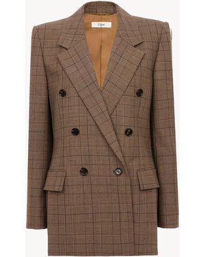 Chloé Double-Breasted Tailored Jacket - Brown