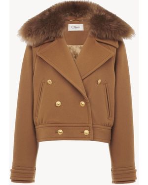 Chloé Cappotto Doppiopetto Boxy Corto - Marrone