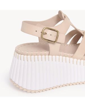 Chloé Nama Wedge Sandal - Natural