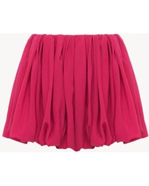 Chloé Mini-Bloomer-Shorts Aus Seiden-Charmeuse - Rot