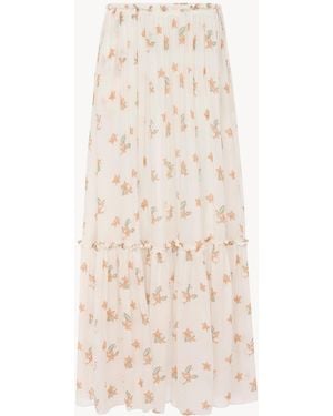 Chloé Gathered Long Skirt - Natural