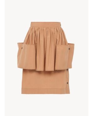 Chloé Layered Knee-Length Skirt - Natural
