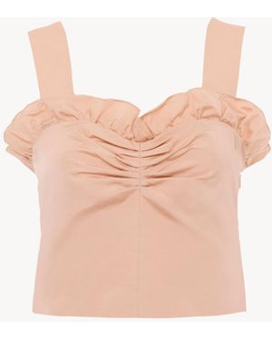 Chloé Cropped Fitted Tank Top - Pink