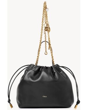 Chloé Small Icons Shoulder Bag With Chain - Black