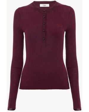 Chloé Henley Shirt - Purple