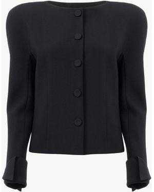 Chloé Collarless Fitted Jacket - Blue