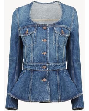 Chloé Peplum Riding Jacket - Blue