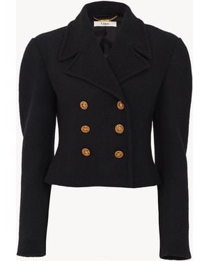 Chloé Double-Breasted Cropped Jacket - Black
